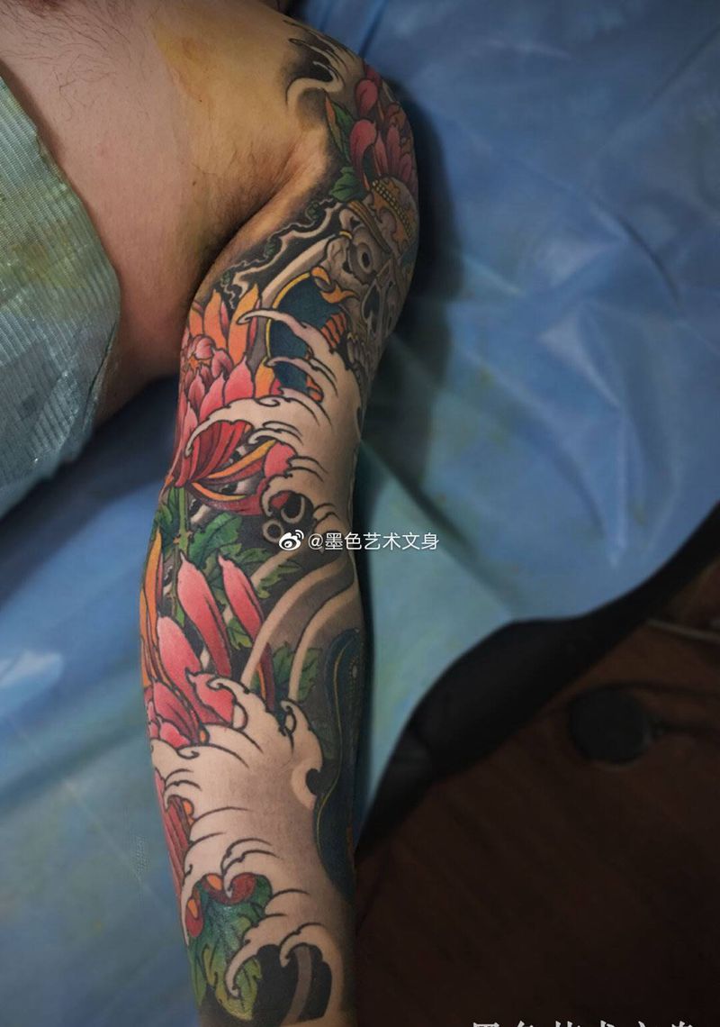 嘎巴拉纹身图片_手臂新传统纹身图案