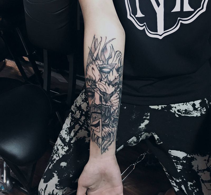 几何风纹身图片_手臂纹身图案