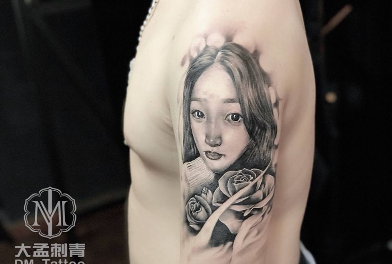 肖像纹身图片_手臂欧美写实纹身图案