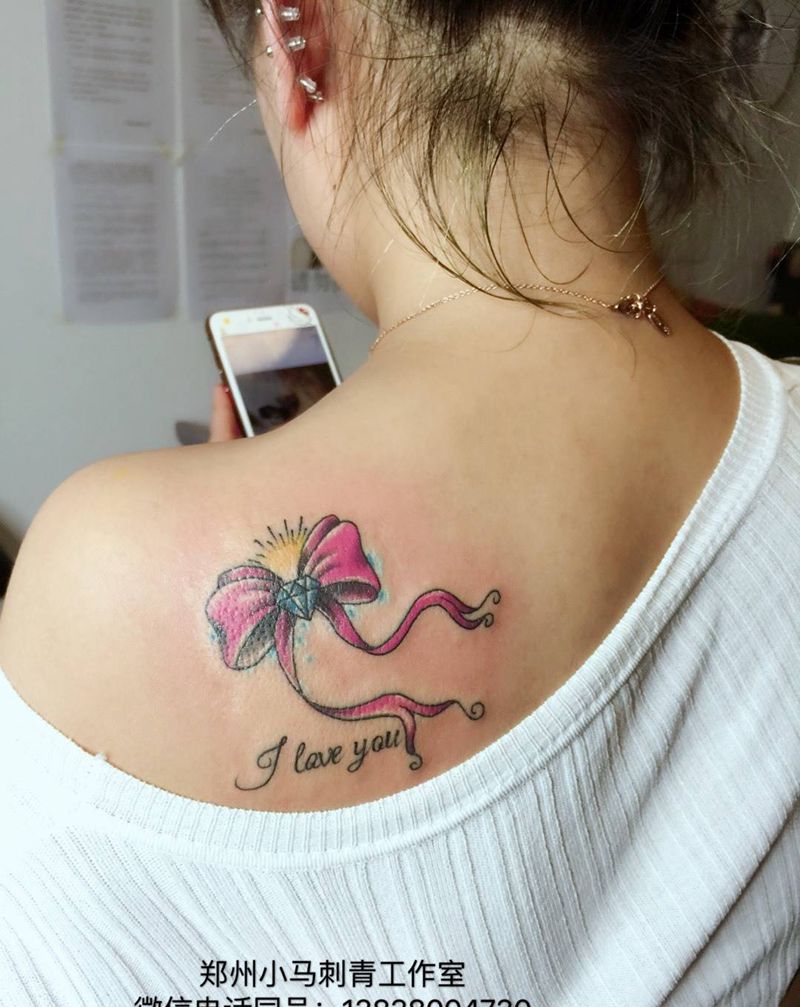 蝴蝶结纹身图片