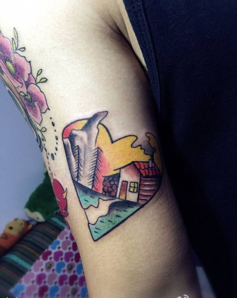 妞死酷纹身图片_成品手臂欧美纹身图案