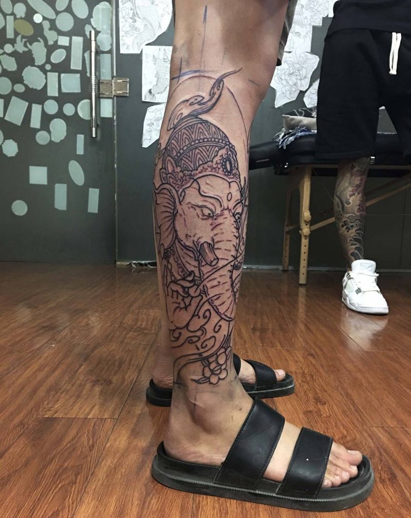 象神鲤鱼纹身图片