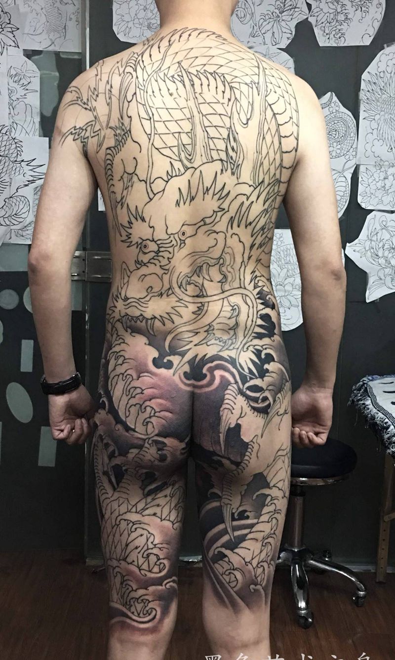 传统龙纹身图片