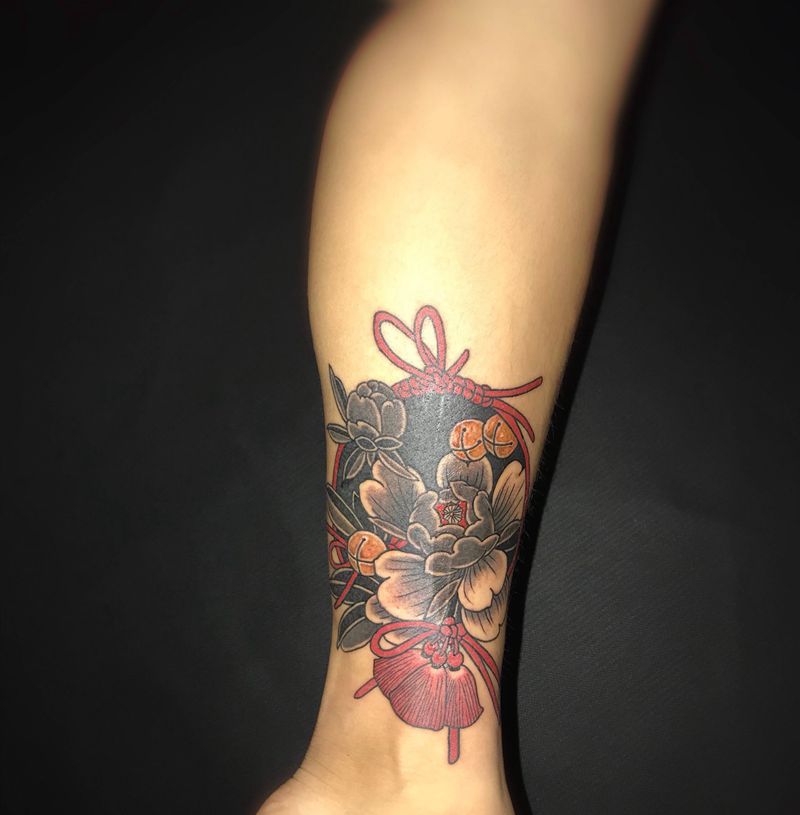 老传统牡丹纹身图片