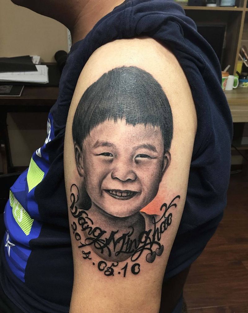 客人的小宝宝纹身图片