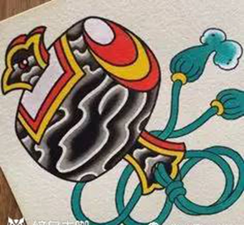 御守牌纹身图片_老传统纹身图案