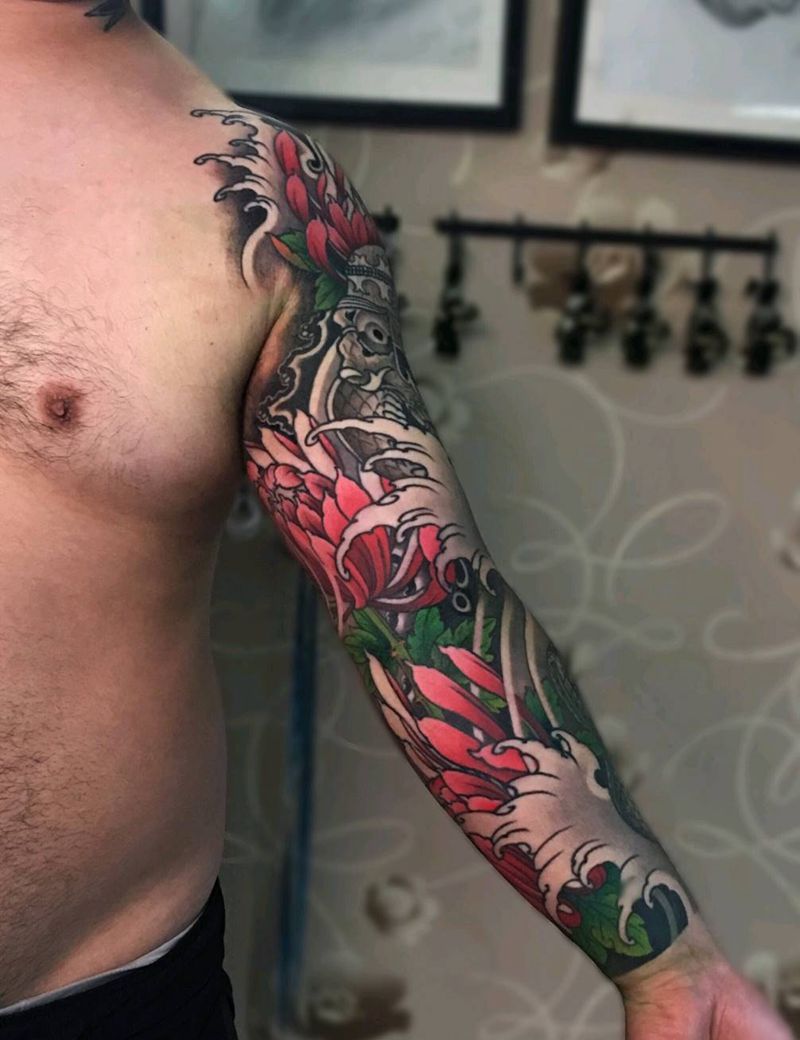 嘎巴拉纹身图片_手臂新传统纹身图案