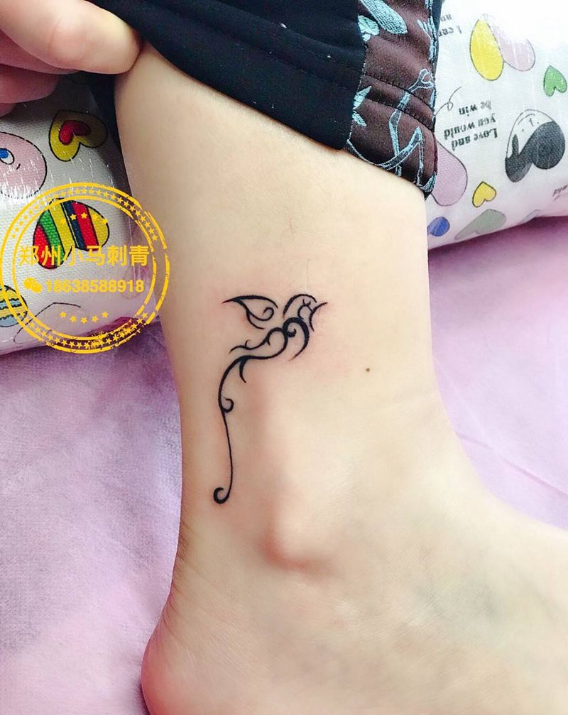 图腾纹身图片_成品腿部动物纹身图案