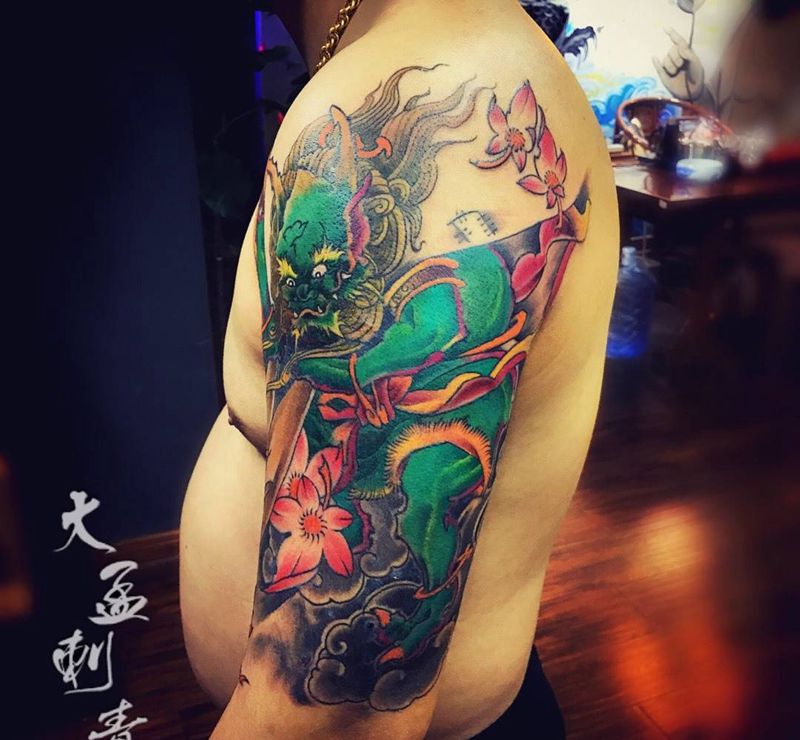 风神纹身图片_成品纹身图案