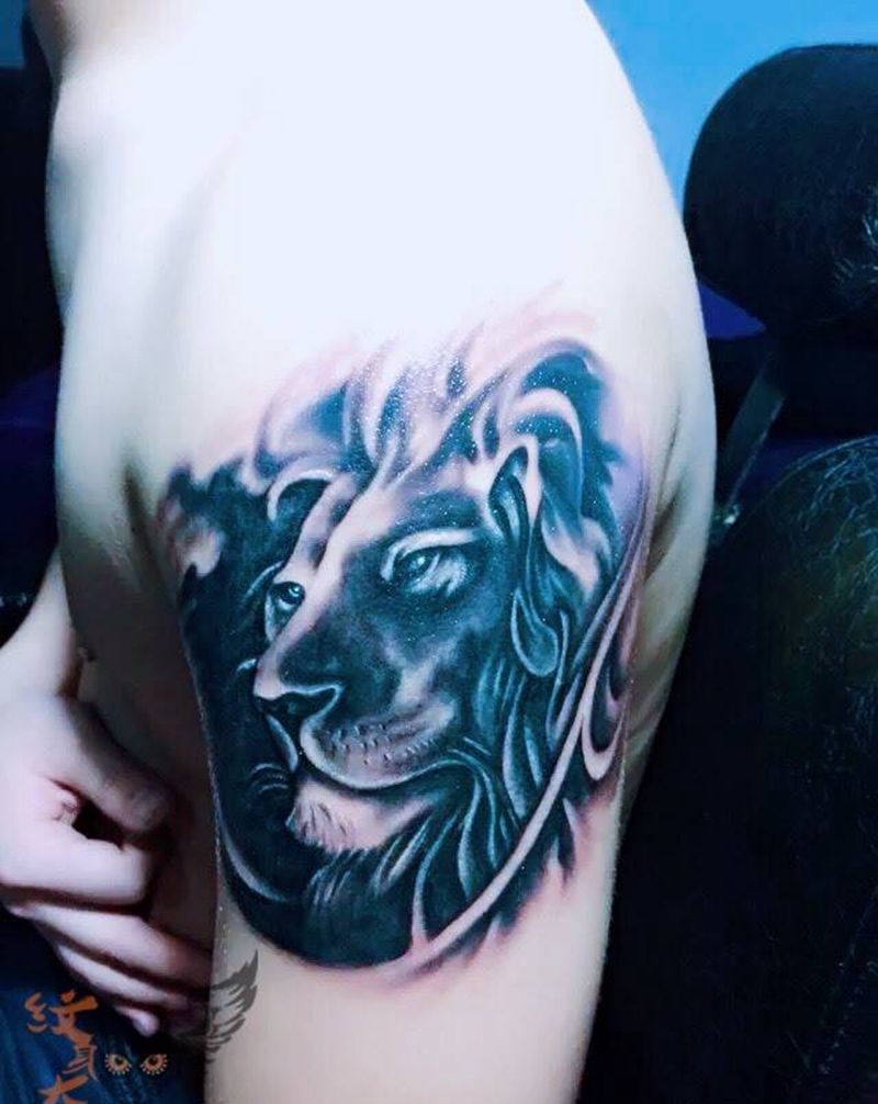 狮子头纹身图片