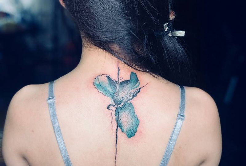 水彩罂粟纹身图片