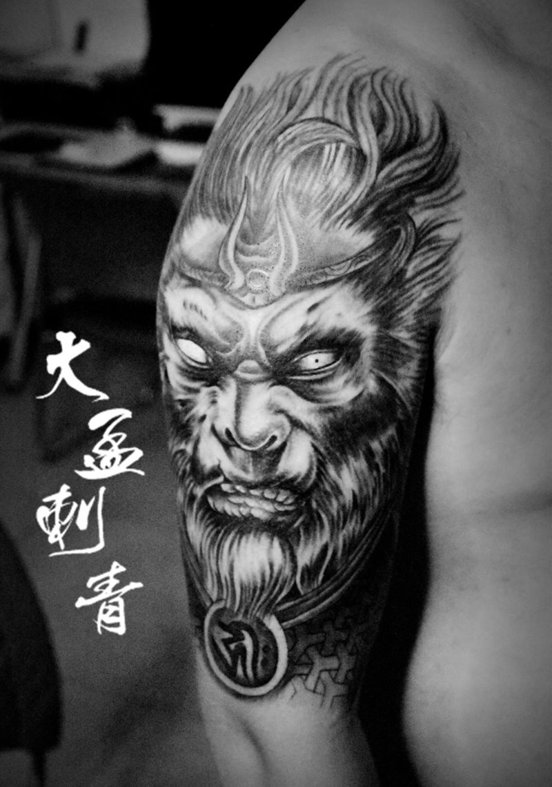 野猴，纹身图片_成品纹身图案