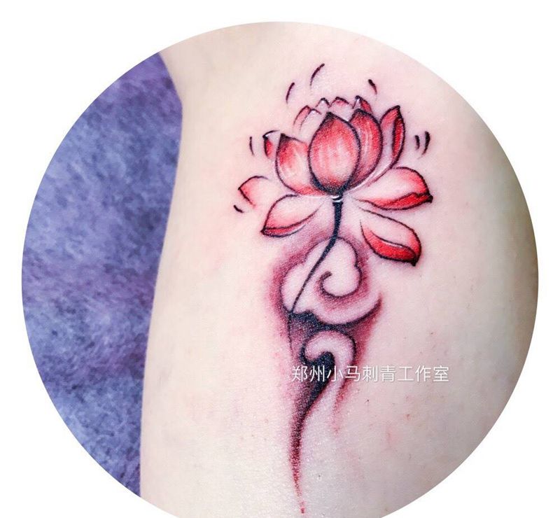 莲纹身图片