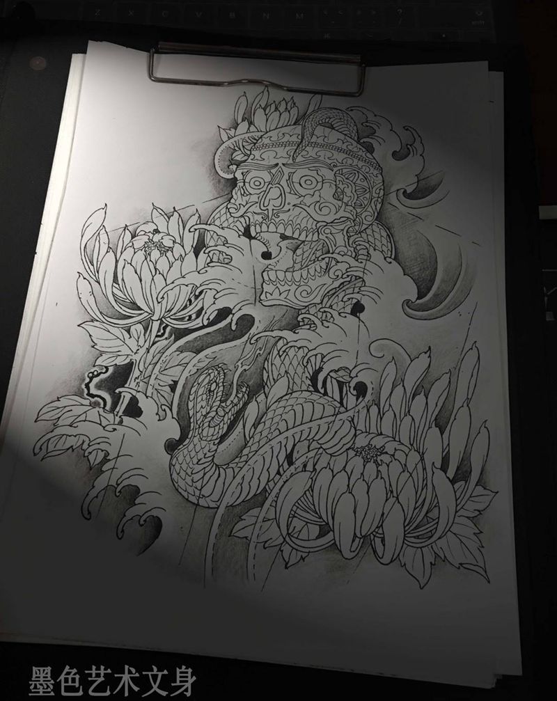 嘎巴拉蛇纹身图片