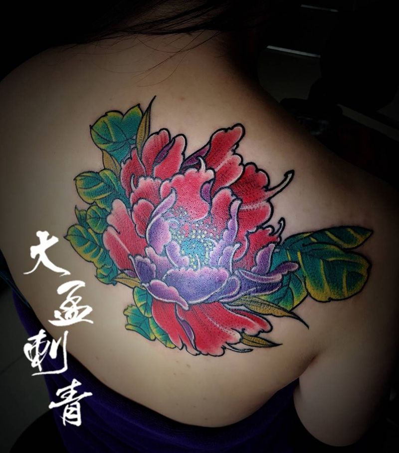 牡丹遮盖纹身图片_成品纹身图案