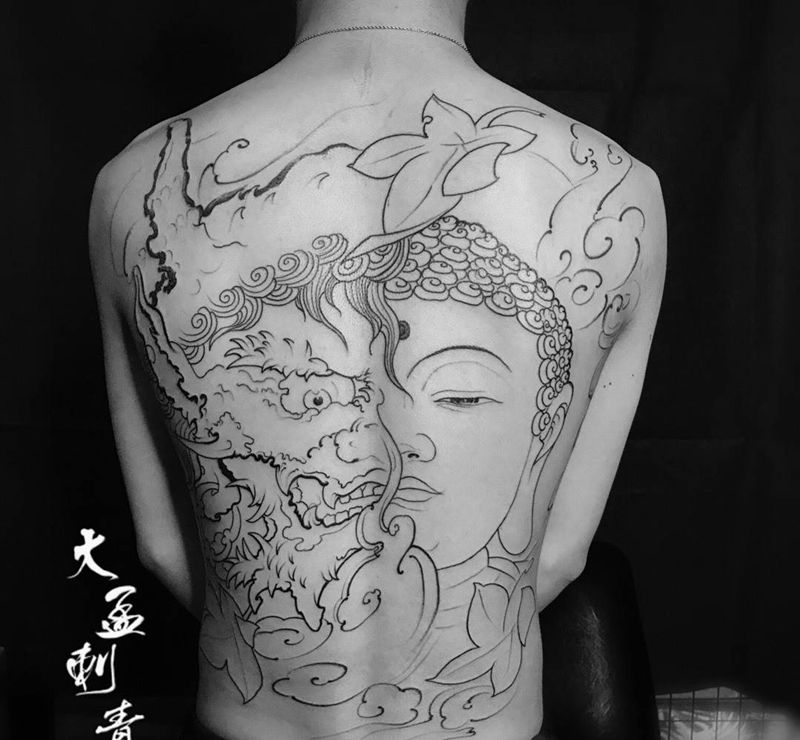 佛魔,未完纹身图片_成品纹身图案
