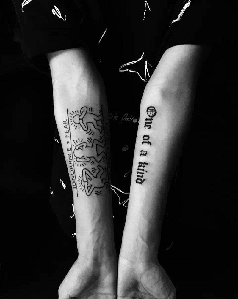 涂鸦艺术家基斯·哈林纹身图片