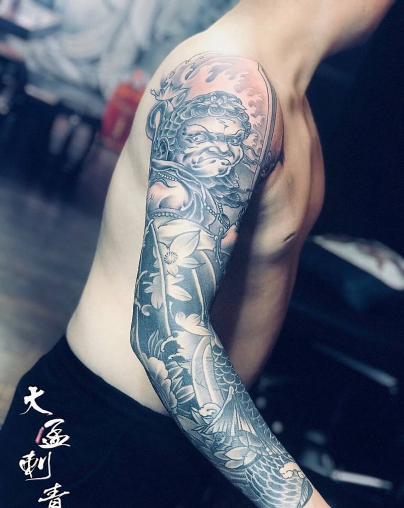 花臂遮盖纹身图片_手臂纹身图案