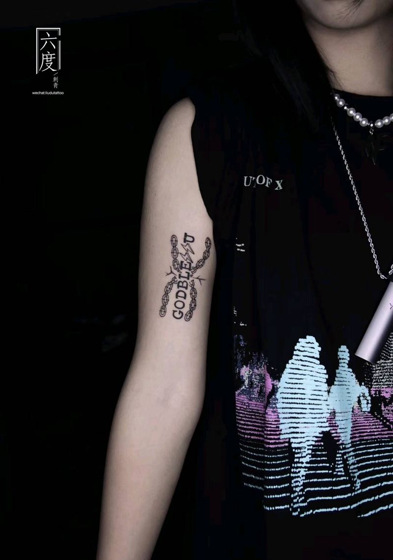 锁链纹身图片_手部几何纹身图案