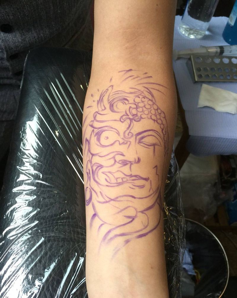 佛与魔纹身图片