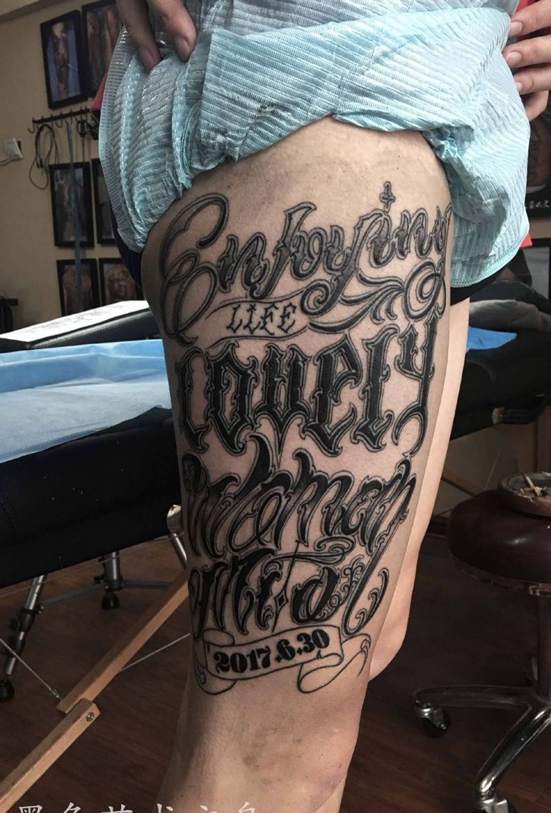 花体英文纹身图片