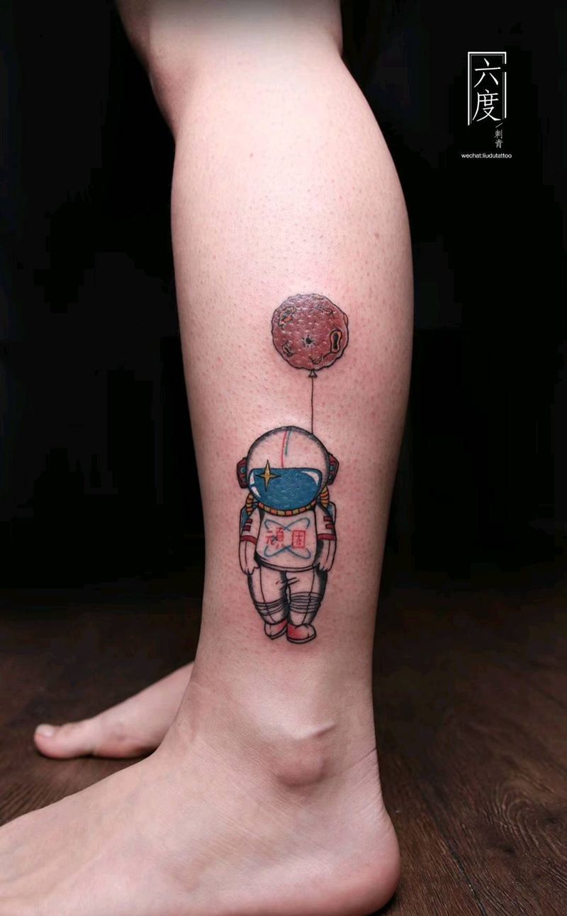 顽固纹身图片_腿部New School纹身图案