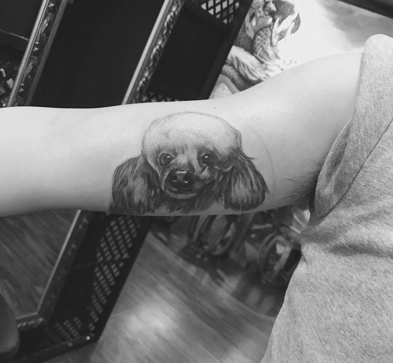 宠物肖像纹身图片_成品纹身图案