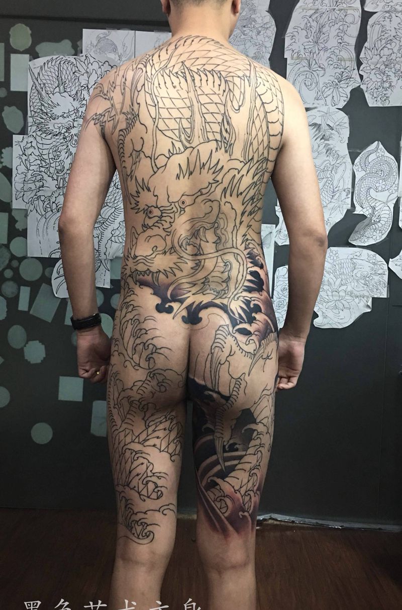 大传统，龙纹身图片