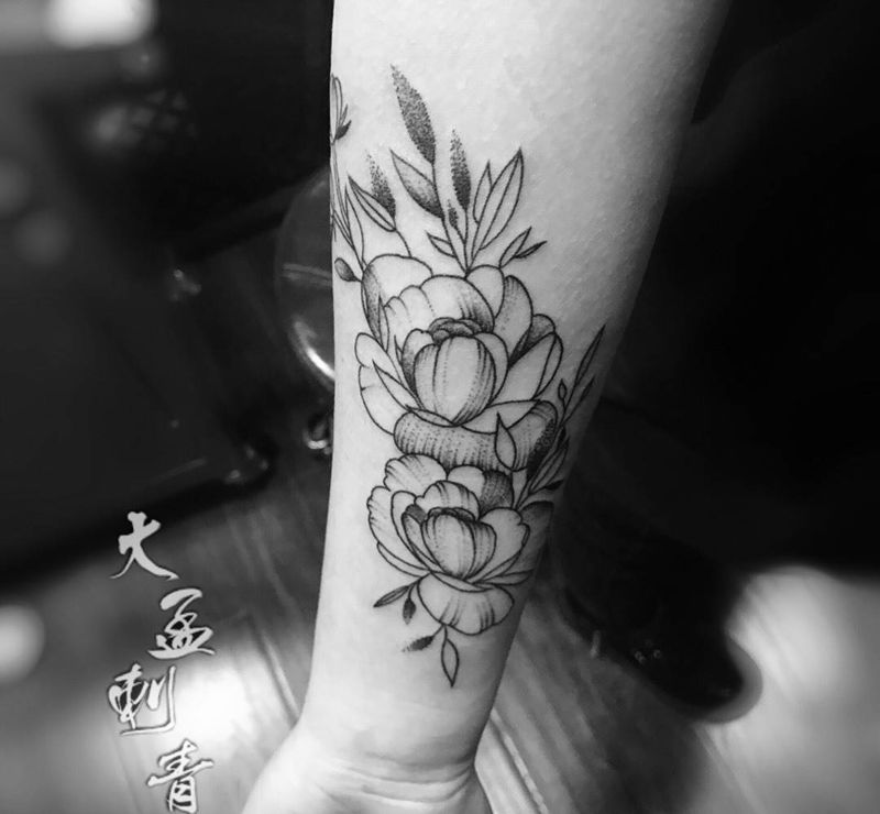 素花纹身图片_成品纹身图案