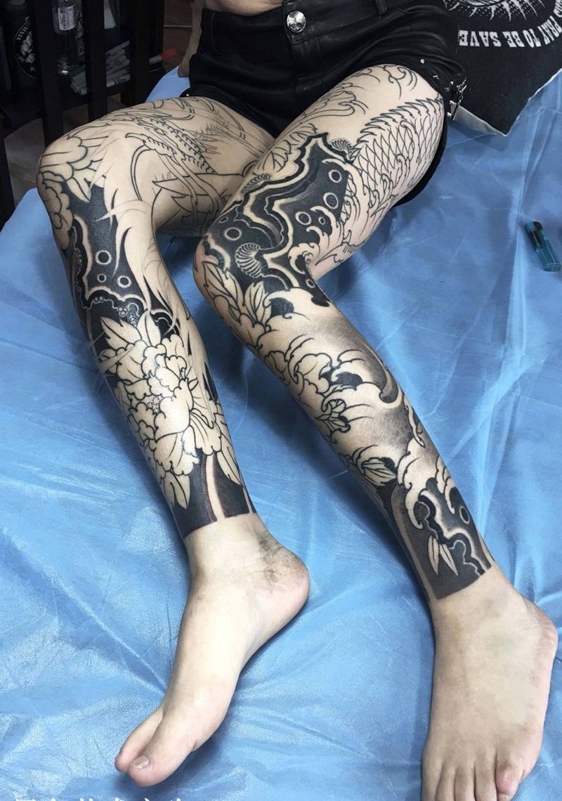 通体继续纹身图片