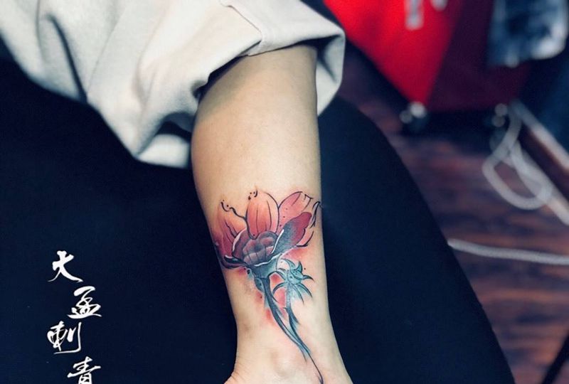 罂粟花遮盖纹身图片_成品纹身图案