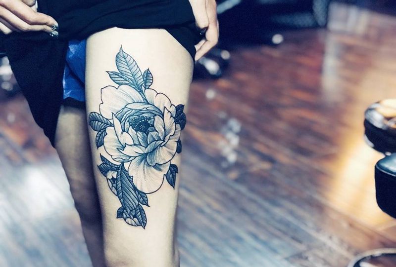 素花遮盖纹身图片_成品纹身图案