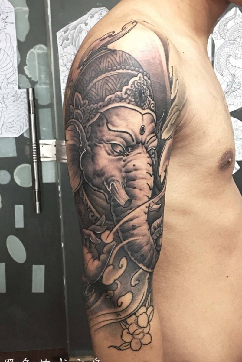 象财神纹身图片