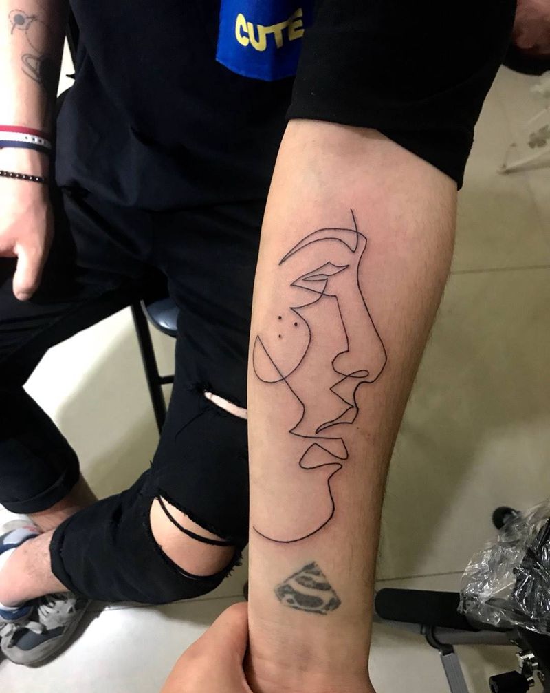 线条图案纹身图片