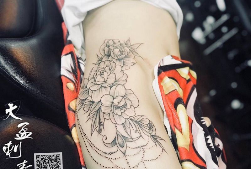 素花纹身图片_成品纹身图案