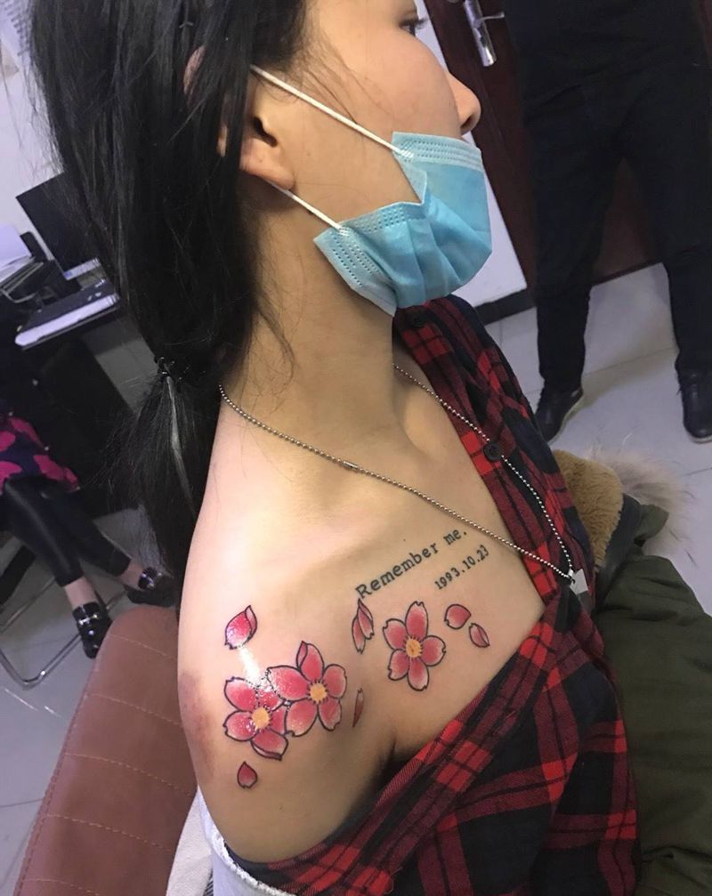 樱花纹身图片