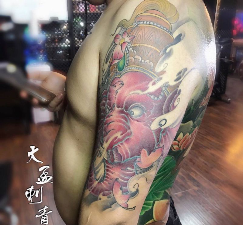 象神,纹身图片_成品纹身图案