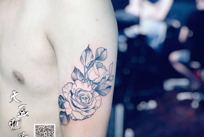 素花纹身图片_成品纹身图案