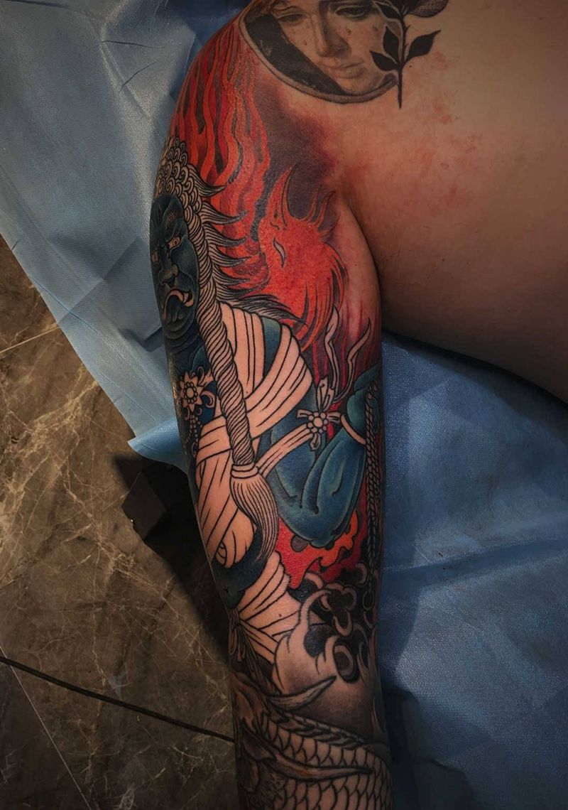 花臂纹身图片_手臂手部新传统纹身图案