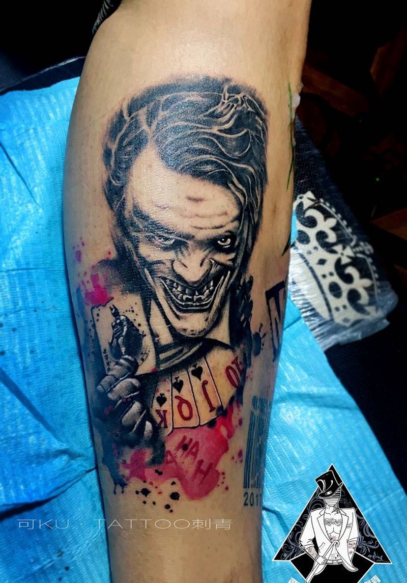 欧美包腿纹身图片