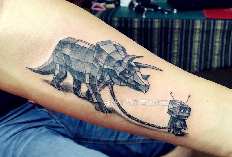 我有一只恐龙纹身图片