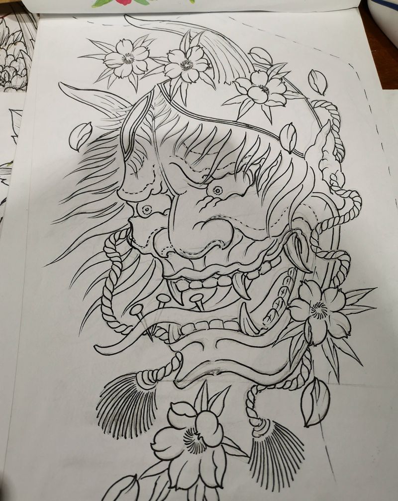 般若纹身图片_手臂腿部新传统般若纹身图案