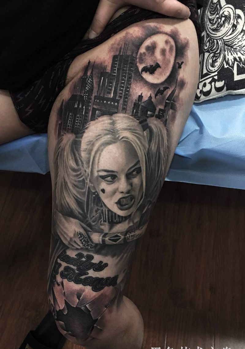 小丑女纹身图片