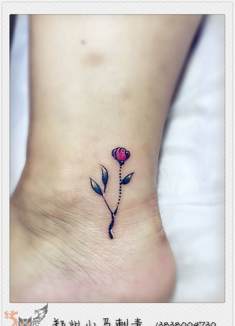 微纹纹身图片_成品清新植物纹身图案
