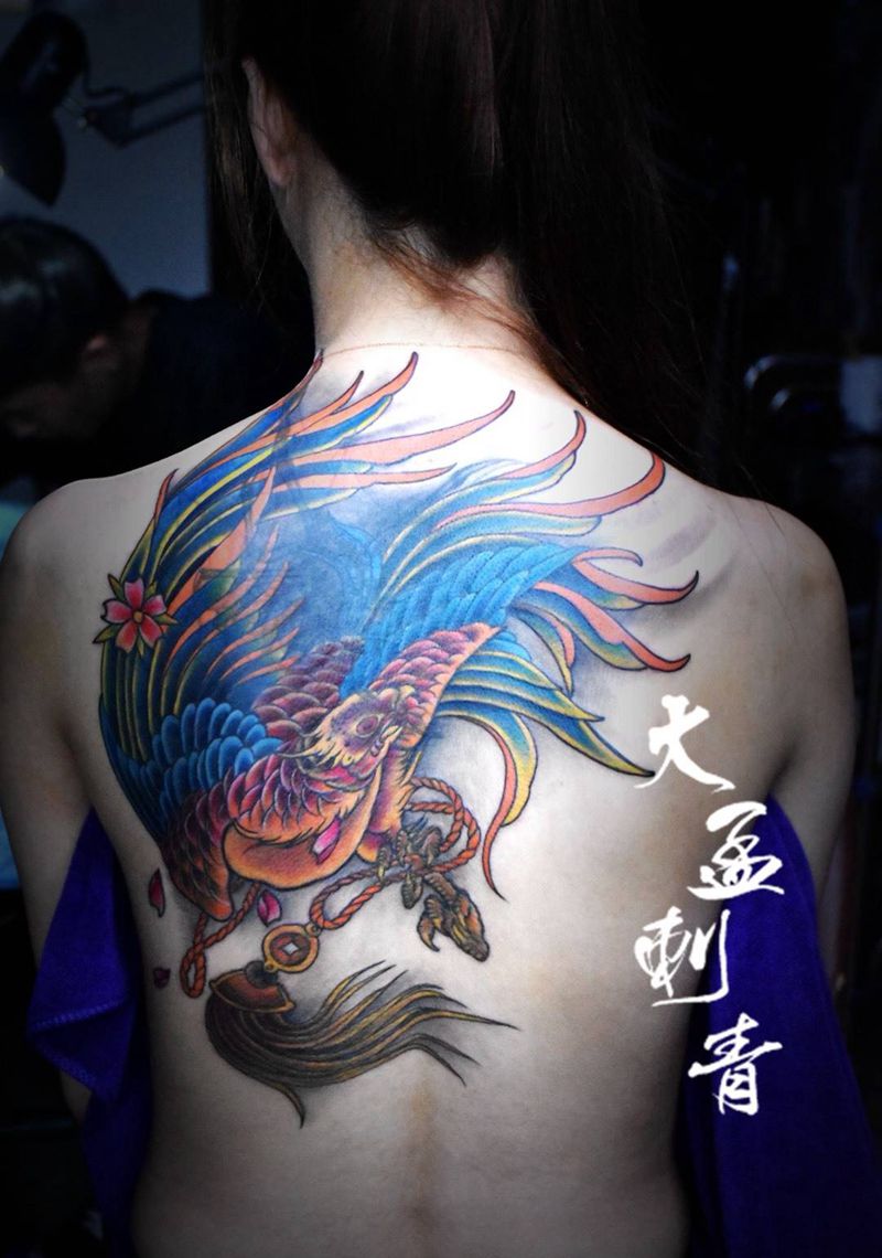 凤凰遮盖纹身图片_成品纹身图案