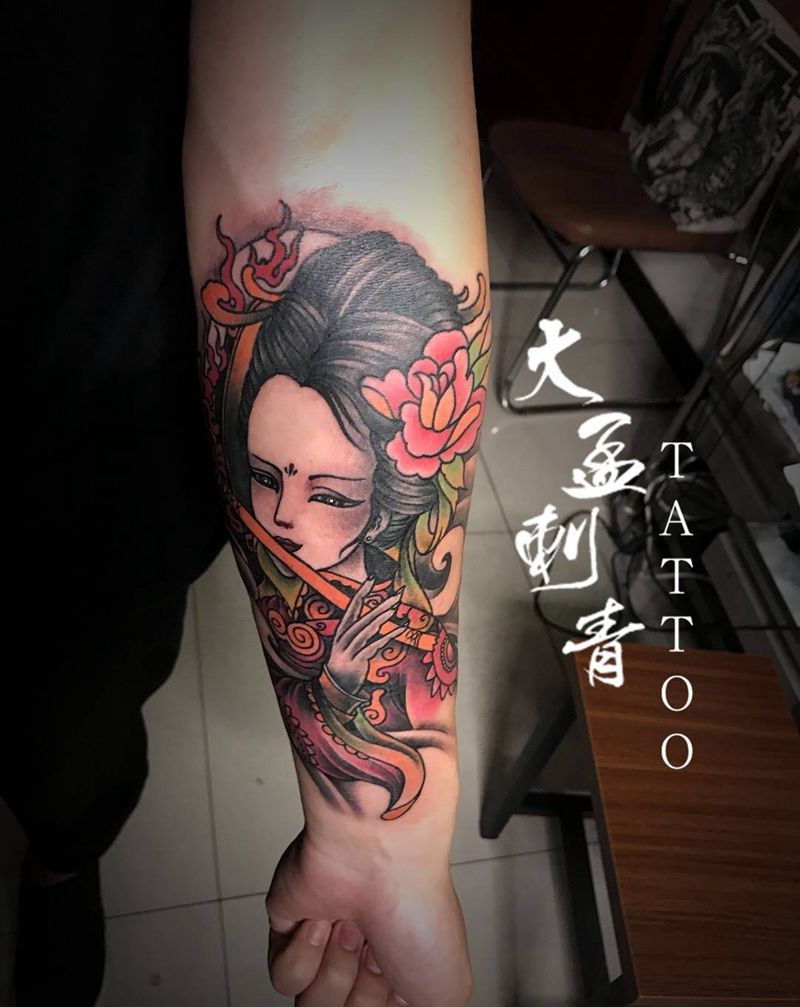 艺伎纹身图片_成品纹身图案