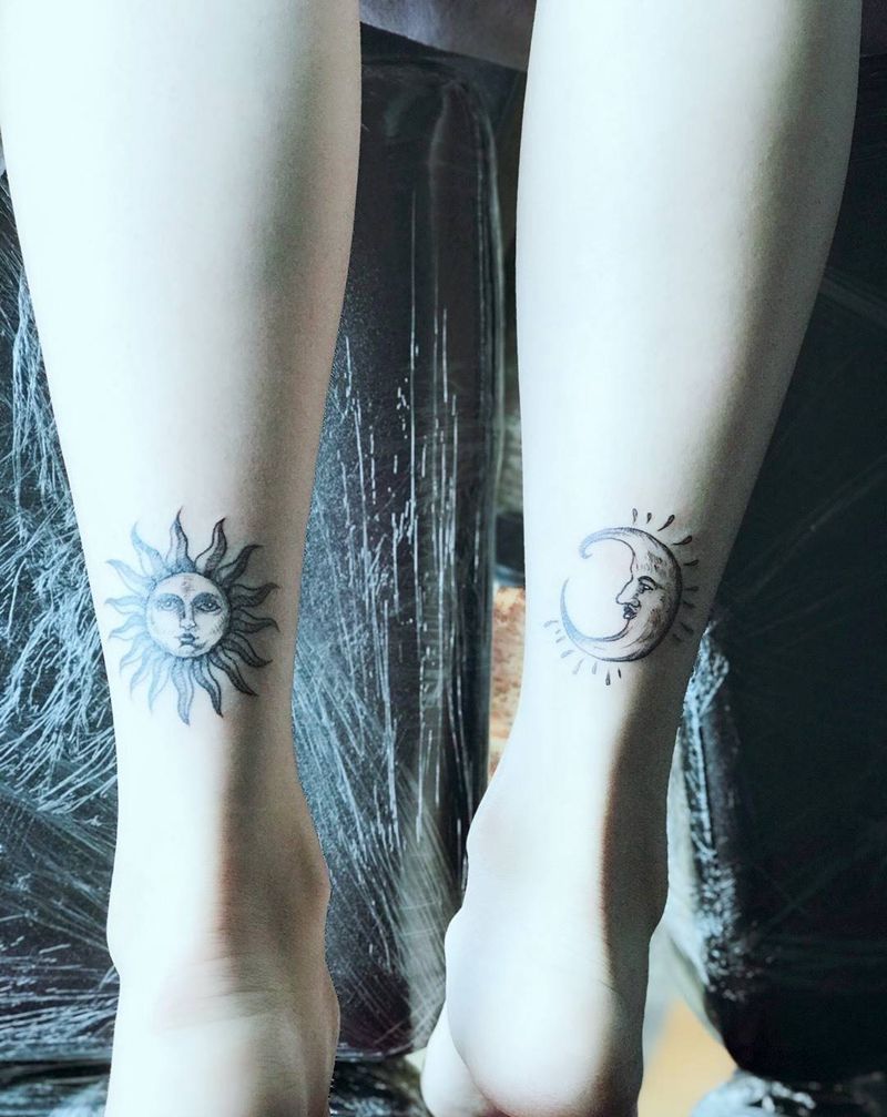 日月纹身图片