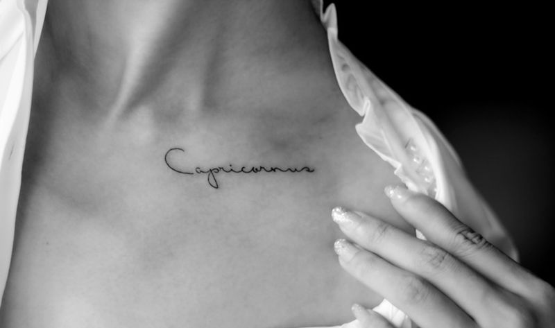 锁骨英文纹身图片