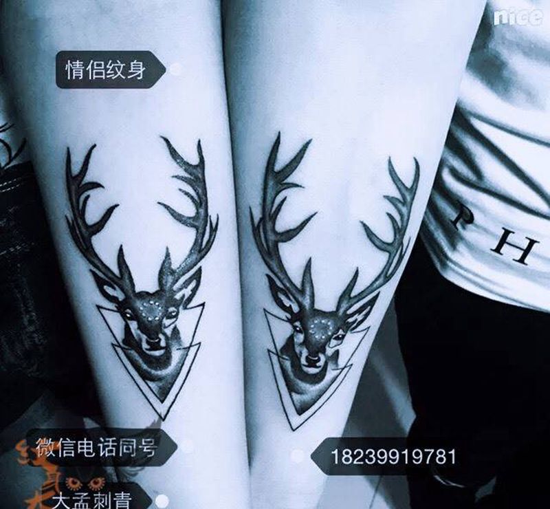 鹿纹身图片
