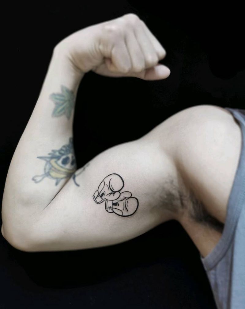 拳击手套纹身图片_手臂图腾手套拳击手套拳击纹身图案